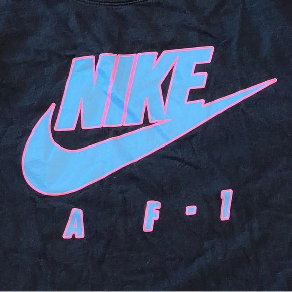 Vintage Nike Air Force 1 AF1 T-Shirt Black Blue Pink Size Adult XL - Picture 3 of 5